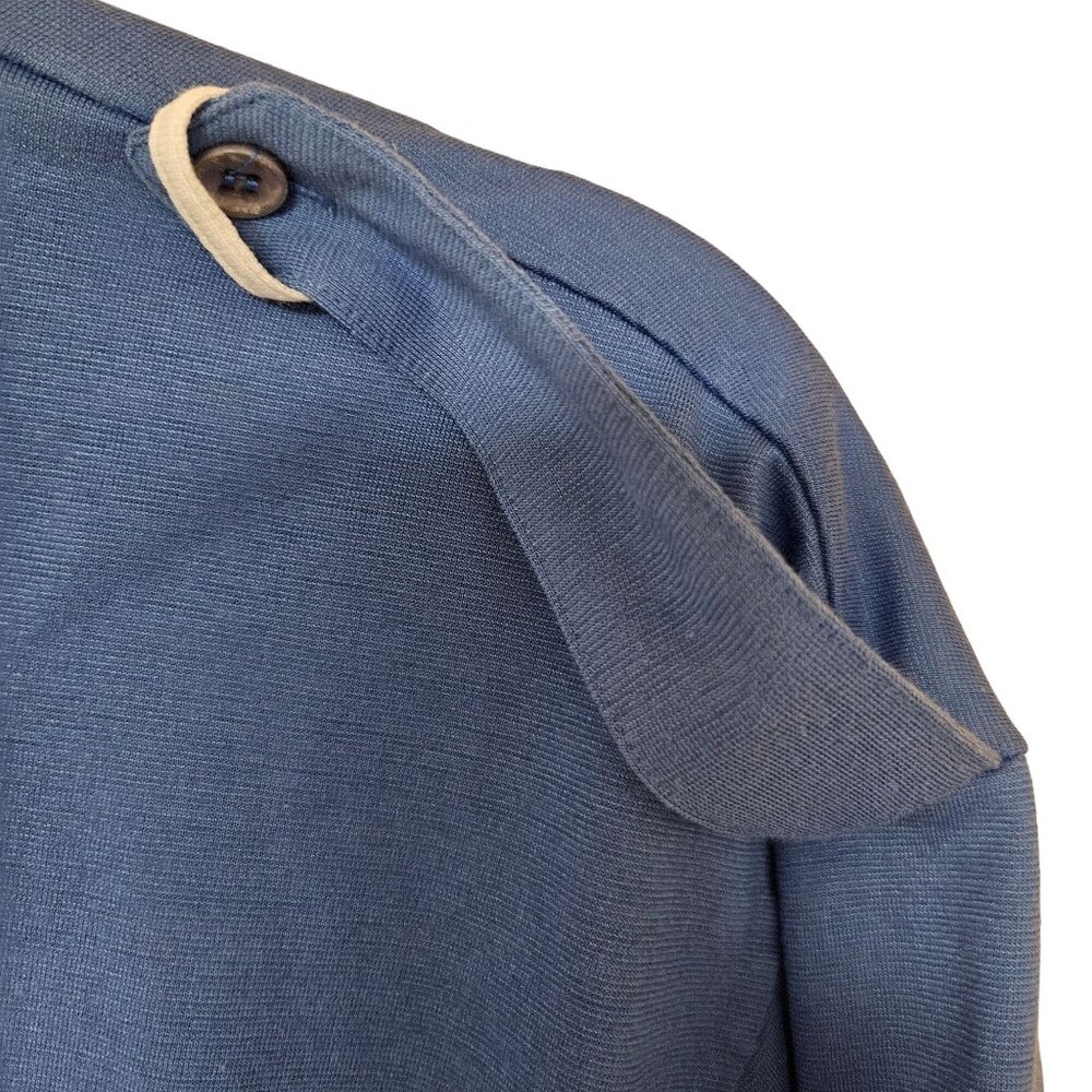 Editions Van Heusen Mens Polo Shirt Blue Size L Cotton Polyester Shoulder Button - Picture 9 of 9